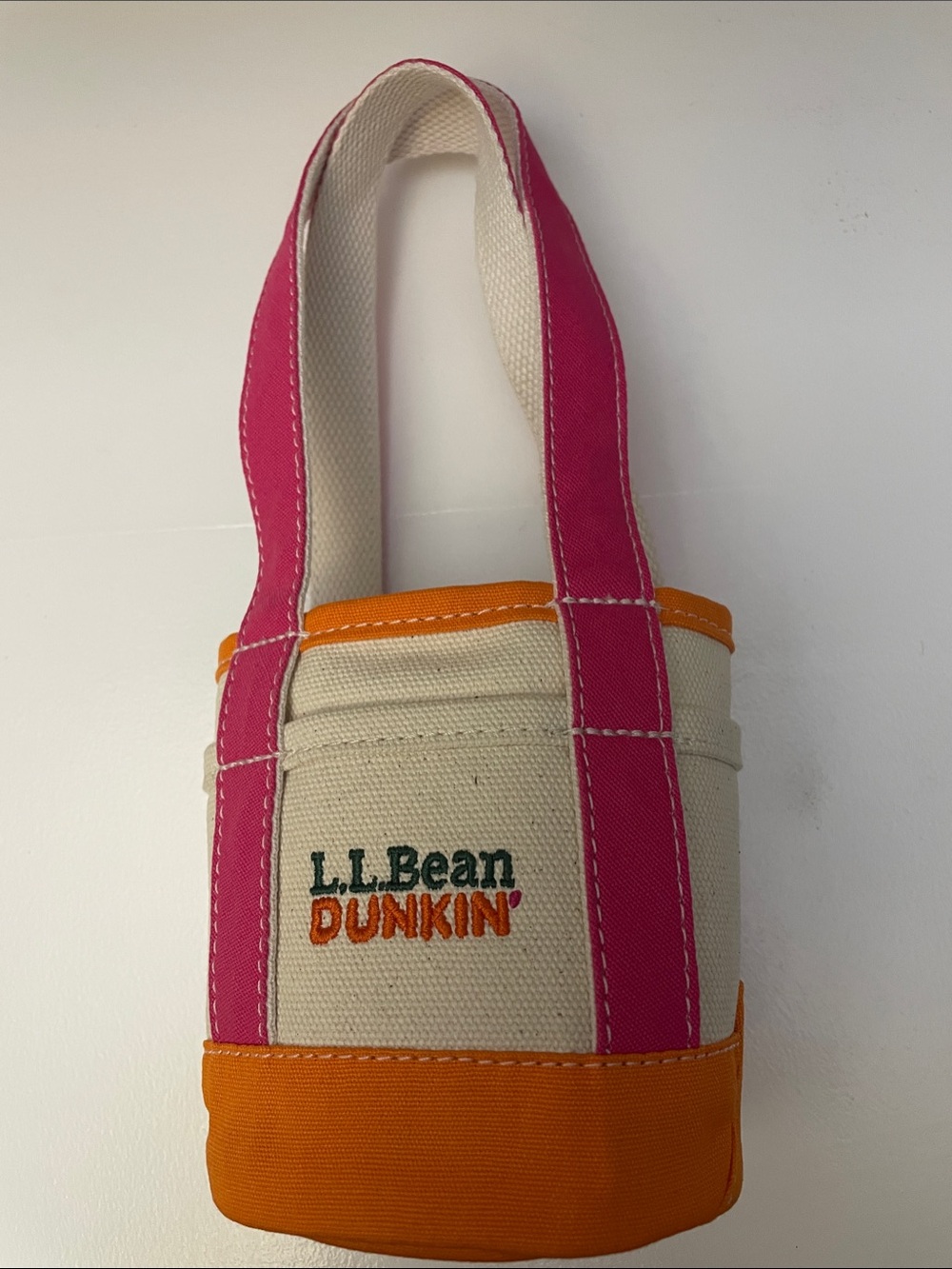 L.L.Bean x Dunkin' Pink & Orange Canvas Mini Tote